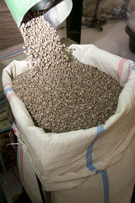 Organic coffee beans from Aceh, Indonesia